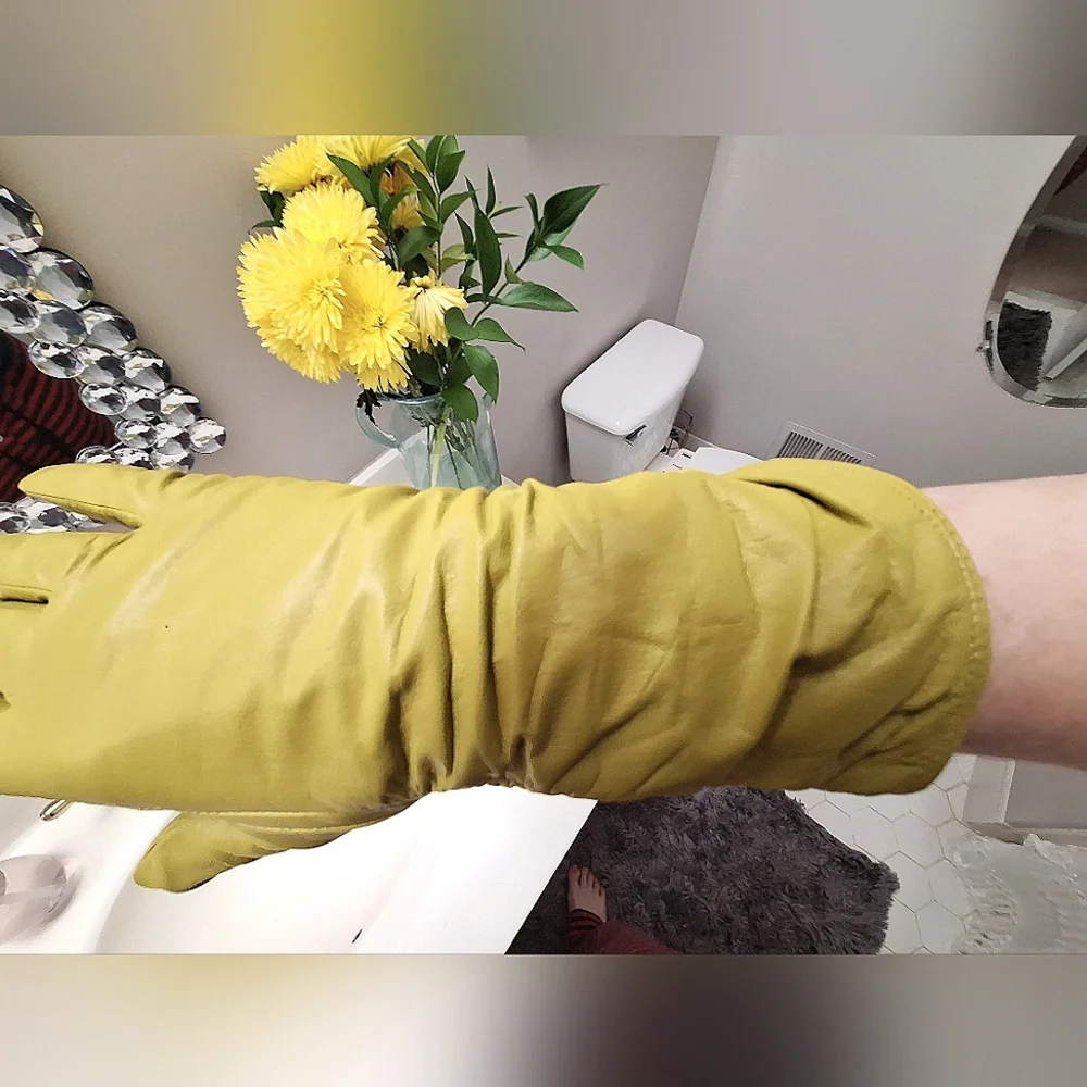 EXPRESS | Green Leather Gloves